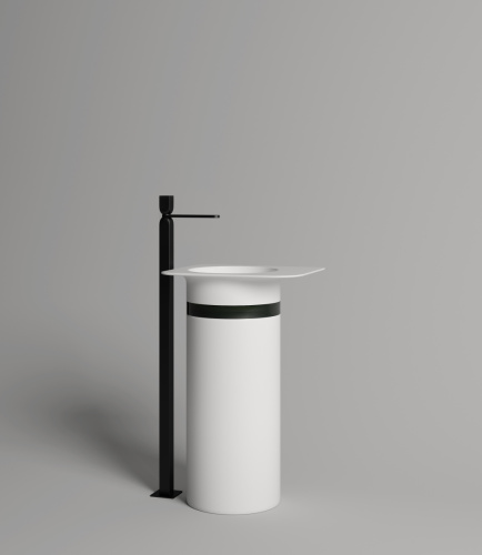 Раковина из искусственного камня S-Stone Salini NINFEA 110521M 50х40 напольная цвет белый без отверстий под смеситель - фото 3